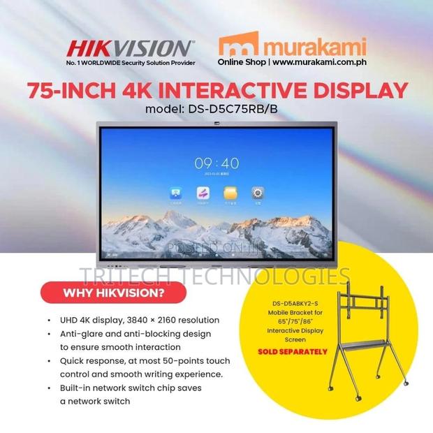 Hikvision 75-inch Interactive Display Ds-d5c75rb/B · Photo 1