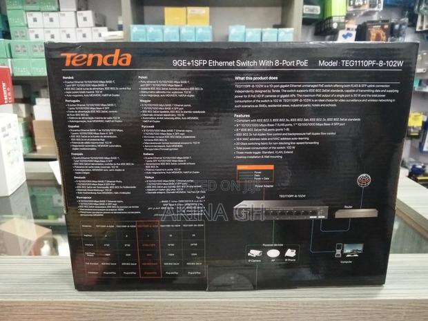Tenda 8 Port Poe Gigabit Switch 9ge+1sfp Teg1110pf-8-102w · Photo 2
