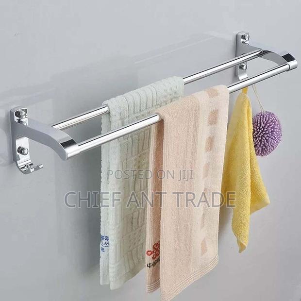 Double Towel Rack. Silver Towel Rail. Gj602s · Photo 1