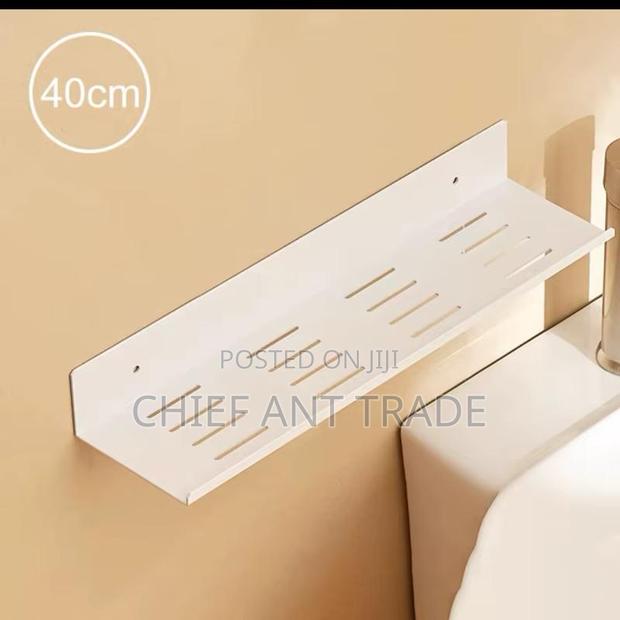 White Bathroom Shelf 40cm Jz0002 · Photo 1
