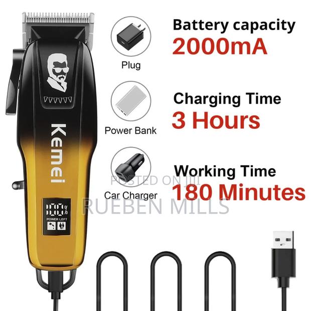 2000mah New Design Latest Kemei Barbering Shop Machine · Photo 1