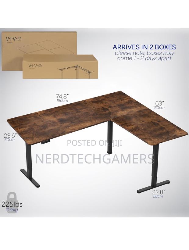 VIVO Electric Corner L-Shaped 75 X 63 Inch Rustic · Photo 3