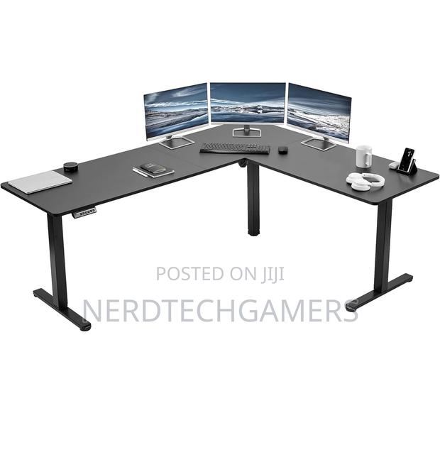 Vivo Electric Corner L-Shaped 63 X 55 Inch Standing Desk, · Photo 1