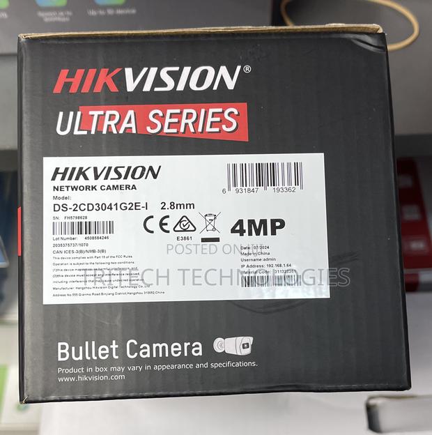 Hikvision Ds-2cd3041g2e-I 4mp Fixed Mini Bullet Network · Photo 3