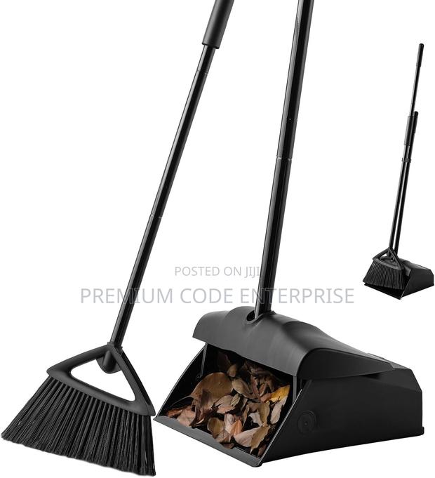 Long Handled Dustpan With Broom, Set - Black · Photo 2