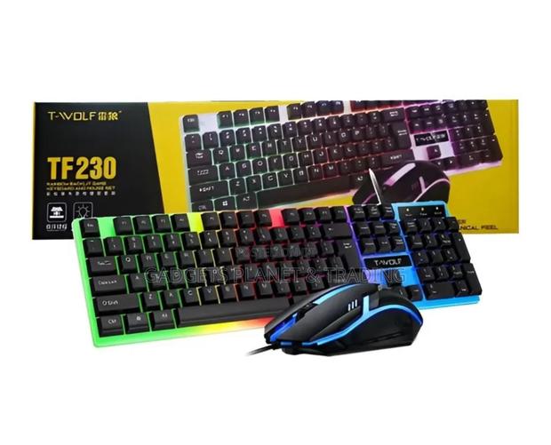 T-Wolf Gaming Usb Wired Keyboard Mouse Set Combo - Tf230 · Photo 1