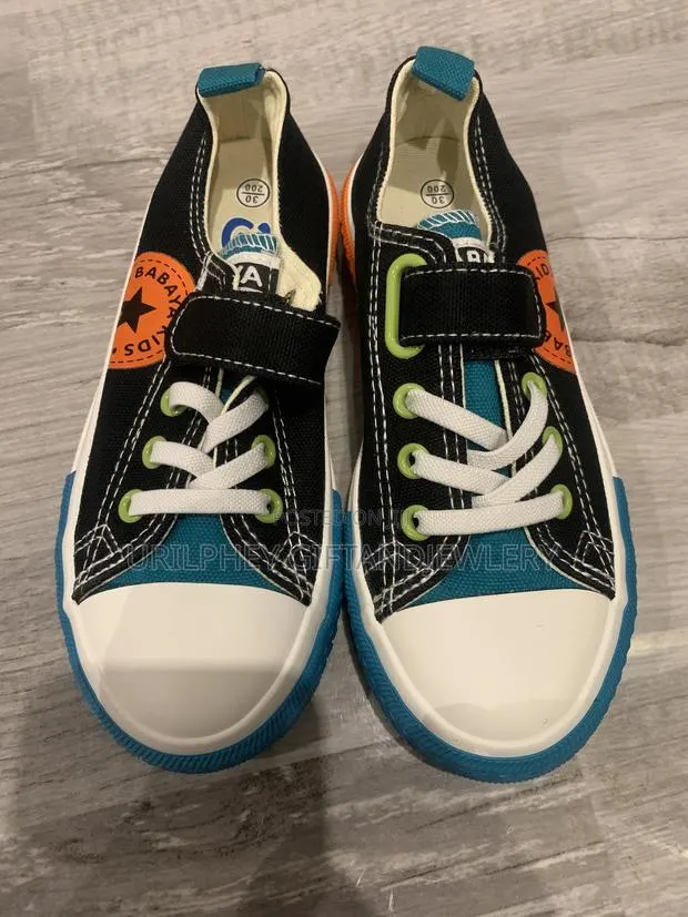 Kids Babaya Kids Multi-Color Sneakers – Bold Blue Orange · Photo 2