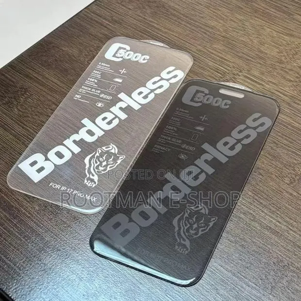Borderless 500C Big Curve Edge Full Clear Glass for 13 to 17 Pro Max · Photo 1