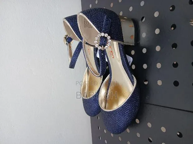 Kids Monsoon Blue Glitter Block Heels · Photo 1