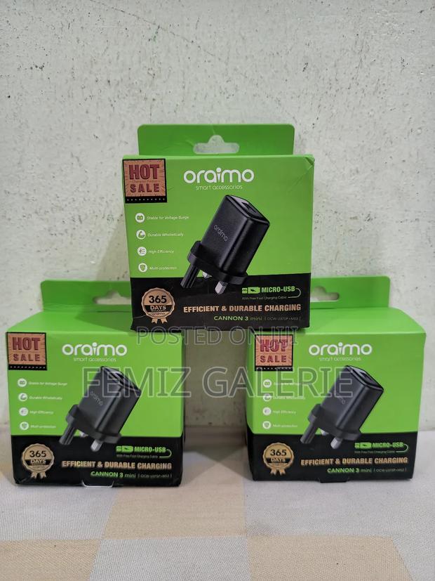 Oraimo Cannon 3 5W USB-A to Mini-Usb Wall Charger · Photo 1