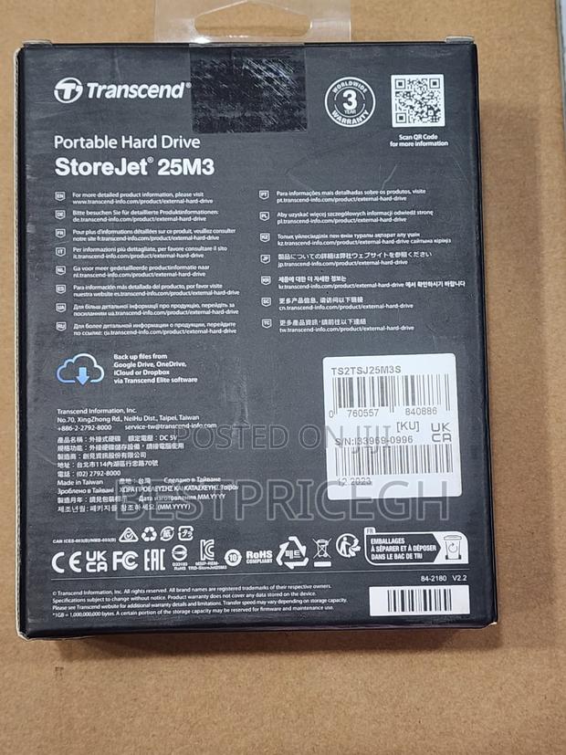 Transcend Storejet 25M3 2TB Hard Drive. · Photo 2