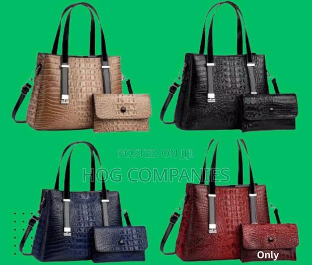 Women's Legant Pu Leather Set Black Bag With Purse Bag · Photo 1