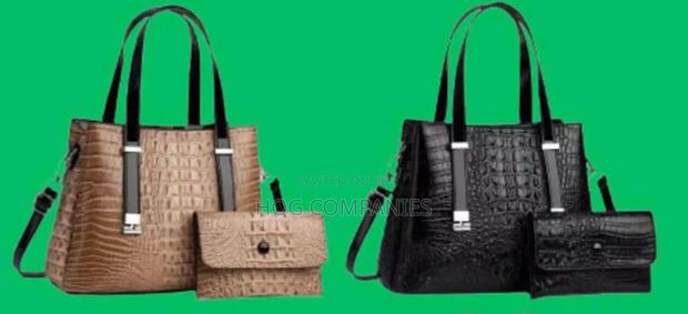 Women's Legant Pu Leather Set Black Bag With Purse Bag · Photo 2