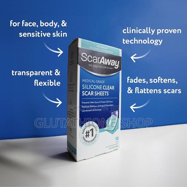 Scaraway Clear Silicone Scar Sheets, White, 6 Count · Photo 1