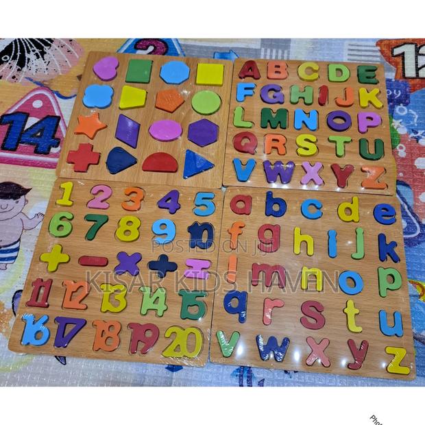 Wooden Alphabet, Numbers and Shapes ( Price for All)