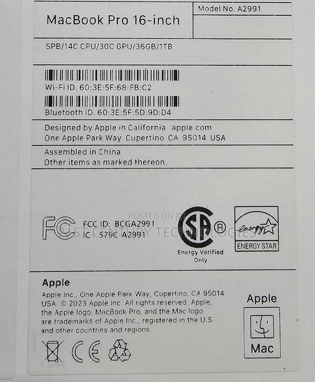 New Apple MacBook Pro 2023 M3 Max 16-inch 36GB Apple M3 Max SSD 1T · Photo 2