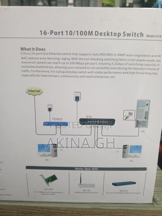 Tenda 16 Port 10/100m Desktop Switch S16 · Photo 3