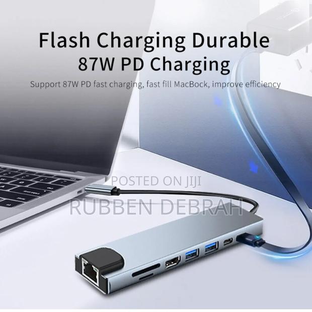 Type C Usb 8 in 1 3 1 to Hdmi Hub Adapter With Sd Tf Rj45 · Photo 5