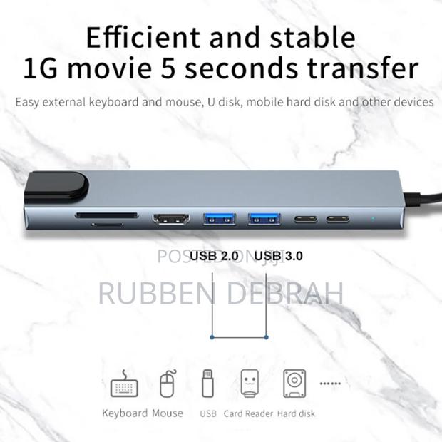 Type C Usb 8 in 1 3 1 to Hdmi Hub Adapter With Sd Tf Rj45 · Photo 8
