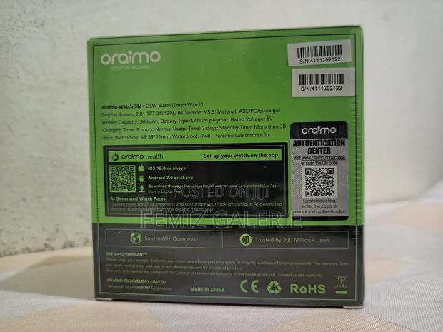 Oraimo Watch 5n 2.01'' TFT Ip68 Smart Watch · Photo 4