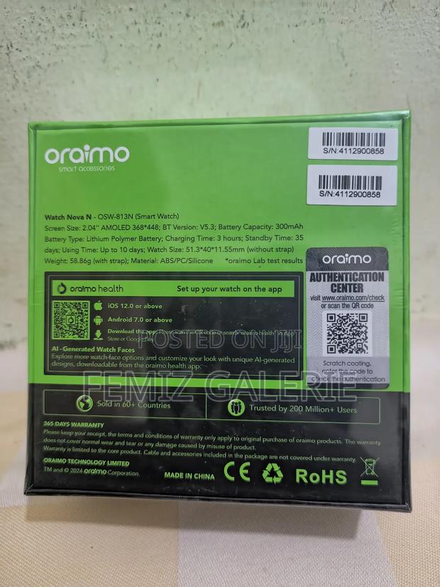 Oraimo Watch Nova N 2.5d Curved Glass Smart Watch · Photo 2