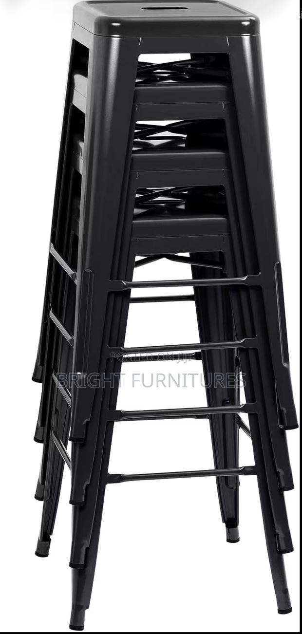 Modern Style Stackable Metal High Bar Stool · Photo 3