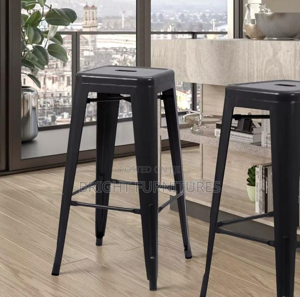 Modern Style Stackable Metal High Bar Stool · Photo 2