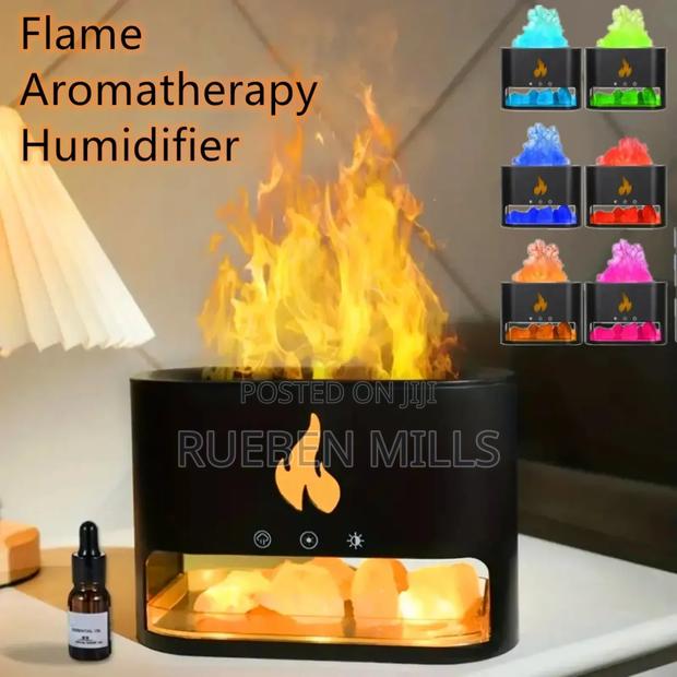 Fire Place Essential Oil Diffuser Humidifier Crystal Stones · Photo 1