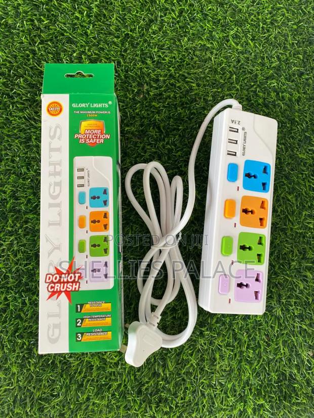 4uk Plug With 3usb Universal 3m Power Way Extension Cord · Photo 1