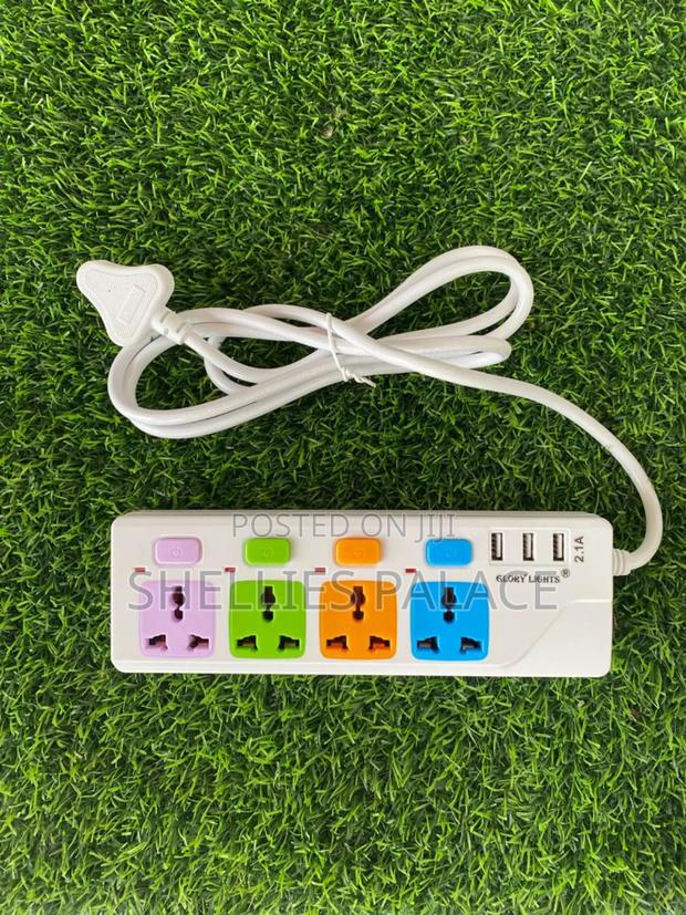 4uk Plug With 3usb Universal 3m Power Way Extension Cord · Photo 2