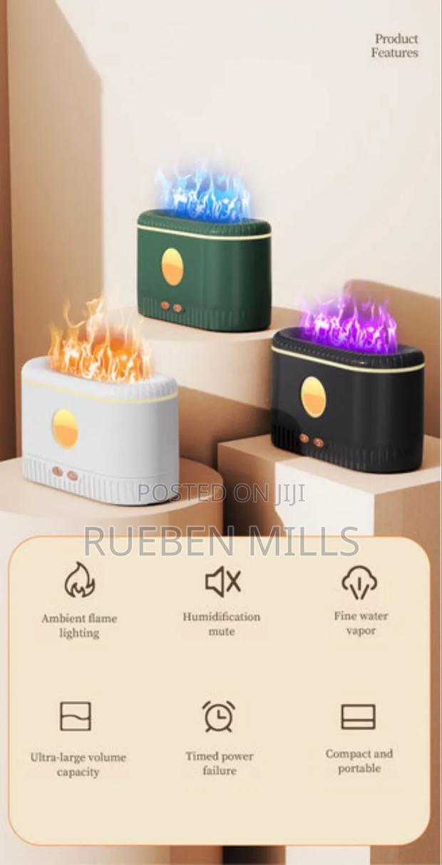 Colorful Flame Night Light Air Purifier Humidifier Diffuser · Photo 3