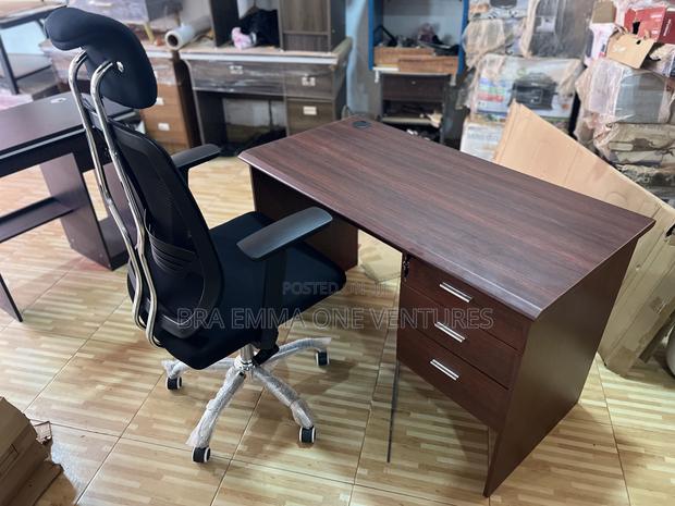 1.2m Office Table With Drawers and Swivel Chair · Photo 1