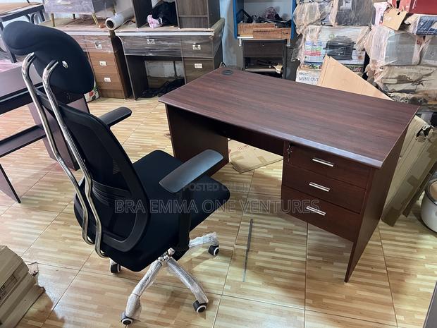 1.2m Office Table With Drawers and Swivel Chair · Photo 3