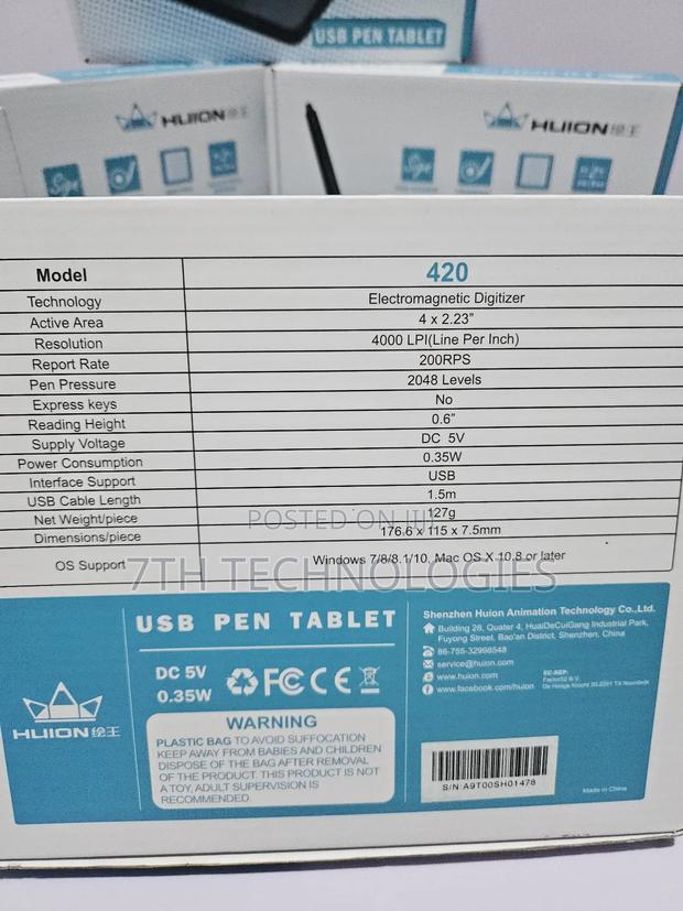 Huion 420 Usb Pen Sketch Signature Tablet · Photo 2