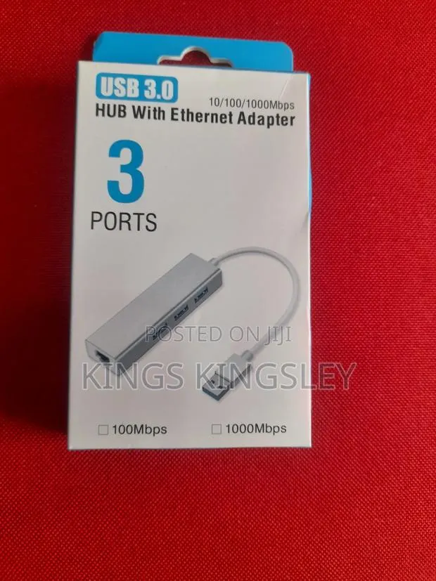 USB Ethernet Adapter With Hub · Photo 1