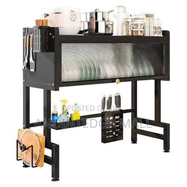 Dish Rack With Glass Doors - Black · Photo 1