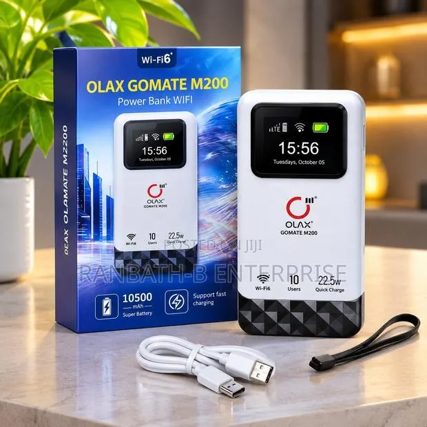 OLAX GOMATE M200 Rechargeable Wi-Fi 6 Hotspot LCD Display & Powerbank