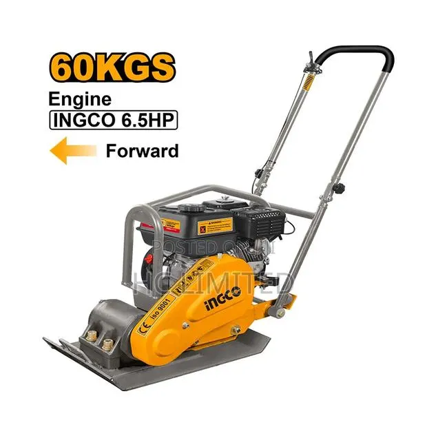 Ingco Gasoline Plate Compactor 4.8kw (6.5hp) 60kg- Gcp060-2 · Photo 1