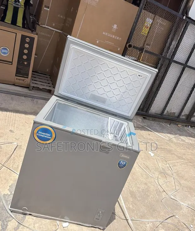 Lastest Fast Midea Chest Freezer Single Door 198l Silver · Photo 1