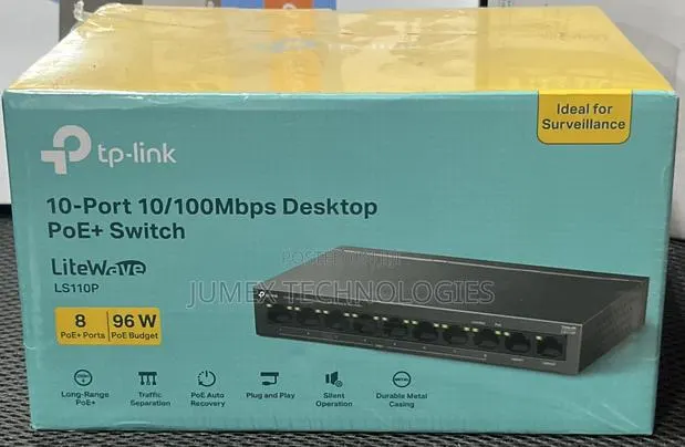 TP-Link 10-Port 10/100mbps Desktop Poe +Switch Ls110p · Photo 1