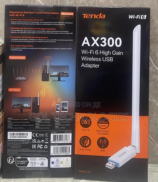 U2 V5.0 Ax300 Wi-fi 6 High Gain Wireless Usb Adapter · Photo 2