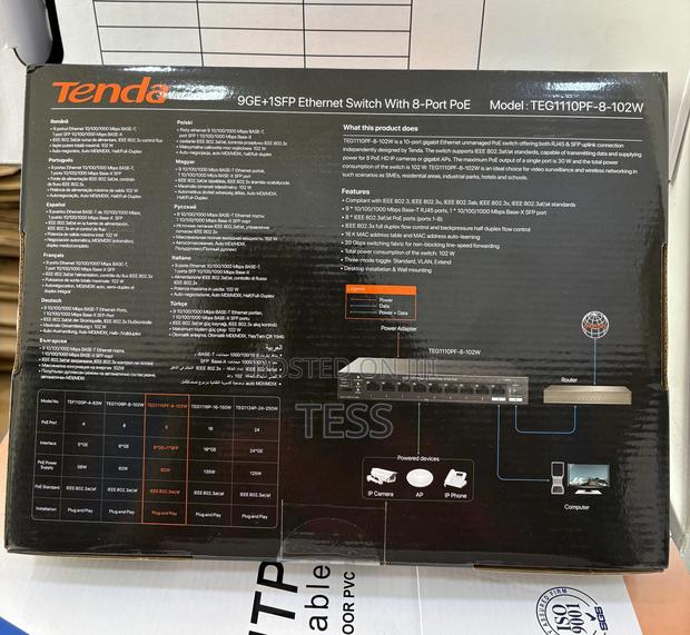 Tenda 8 Port Gigabit Poe Switch Teg1110pf-8-102w · Photo 2
