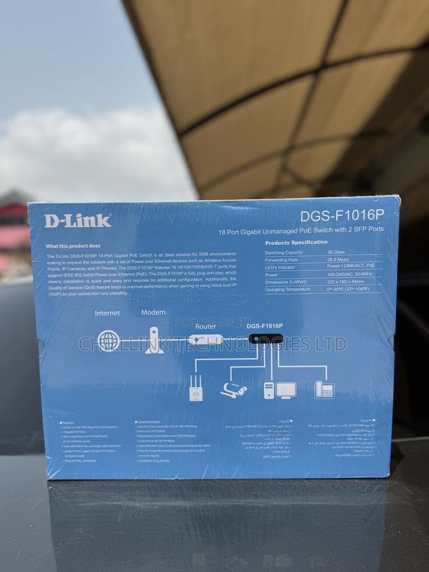 D-Link 16 Port Gigabit Unmanaged Poe Switch 2 SFP Ports · Photo 2