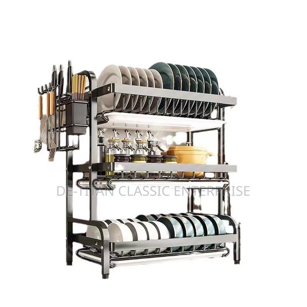 Multipurpose 3-Tier Over-Sink Dish Drying Rack - Black · Photo 1