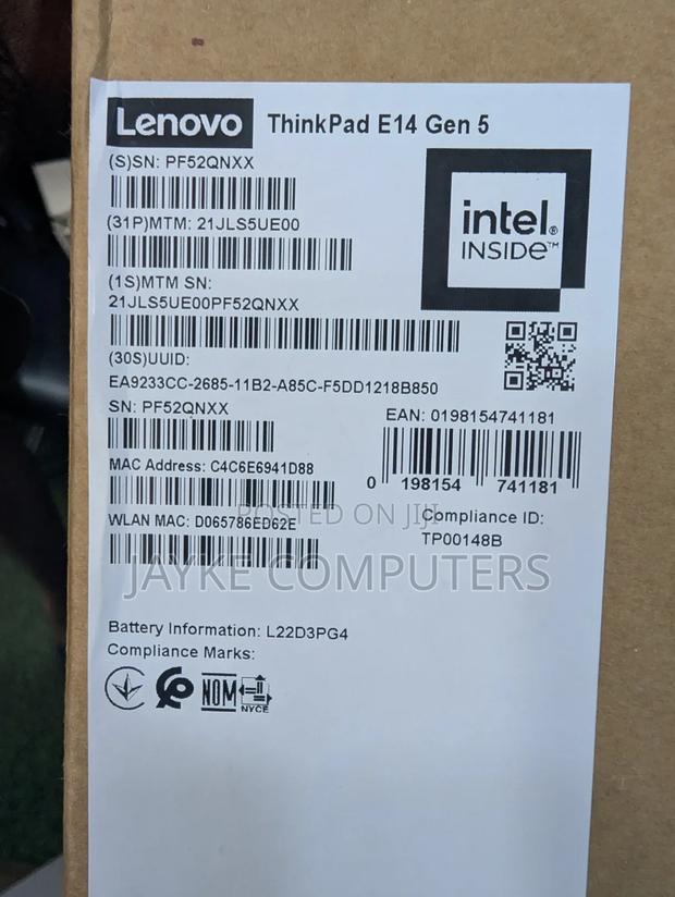 New Laptop Lenovo ThinkPad E14 Gen 5 8GB Intel Core i5 SSD 512GB · Photo 3