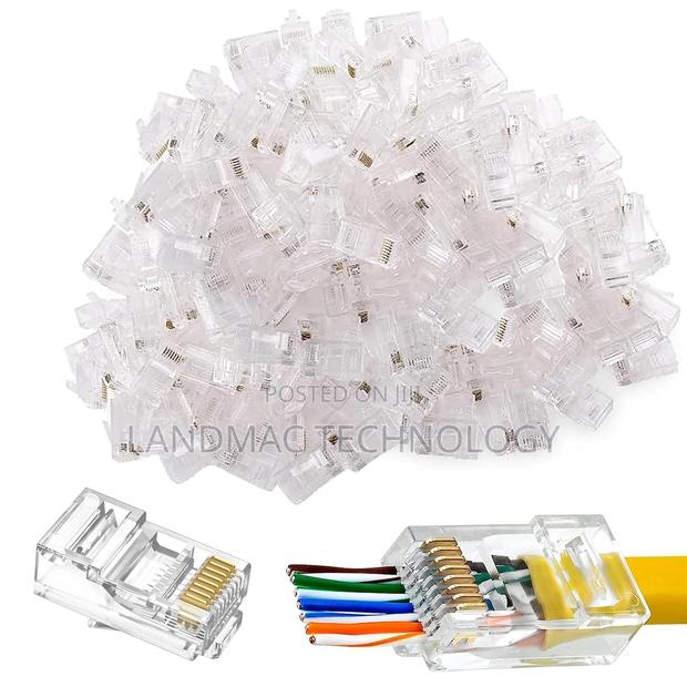 100 Pack Cat 6 Rj45 Connector, Cat6 Pass Through Connectors · Photo 1