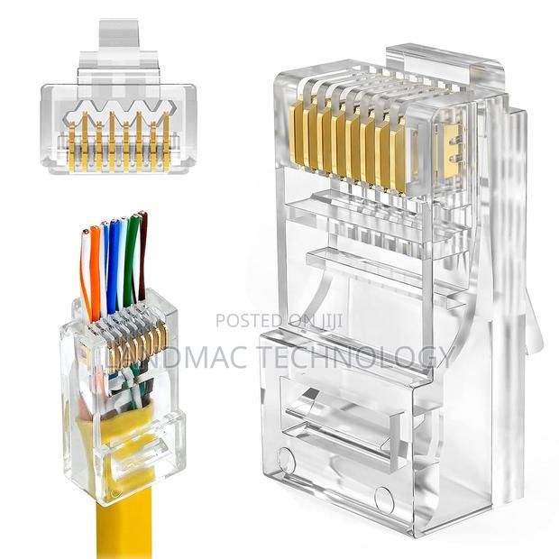 100 Pack Cat 6 Rj45 Connector, Cat6 Pass Through Connectors · Photo 4