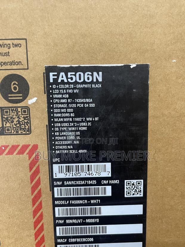 New Laptop Asus TUF Gaming A15 8GB AMD Ryzen 7 SSD 512GB · Photo 2