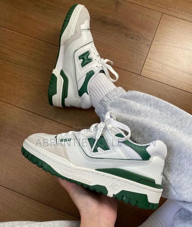 New Balance Unisex Sneakers White/Green · Photo 1