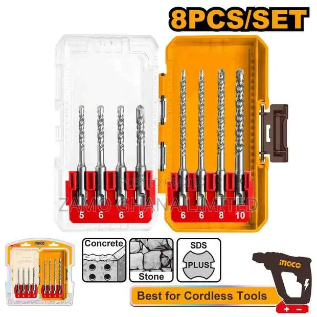 8 PCS SDS Plus Hammer Drill Bits Set - Akdl11806 · Photo 1